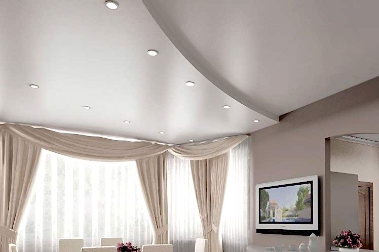 сатиновый натяжной потолок