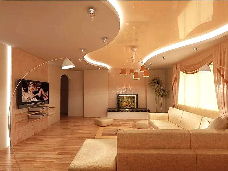 Двухуровневый натяжной потолок